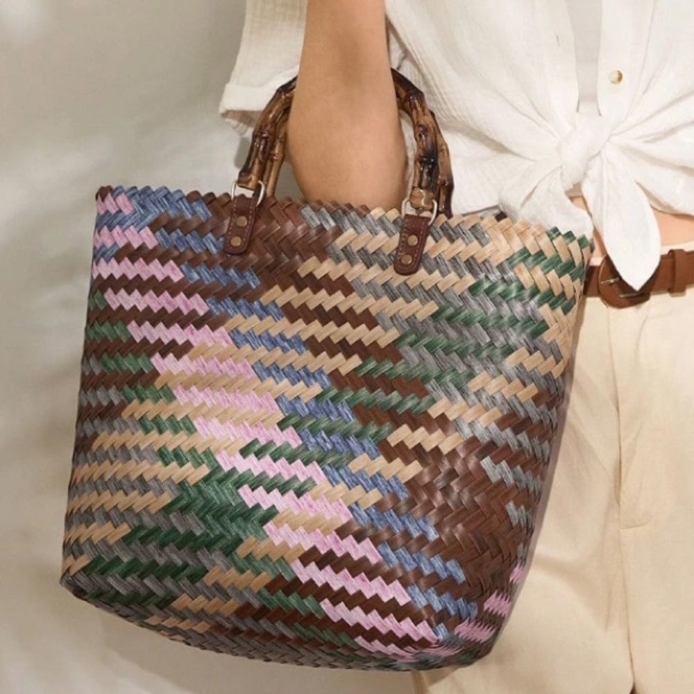 ๐ Top Handle Straw Tote Bag - Picture 10 of 13